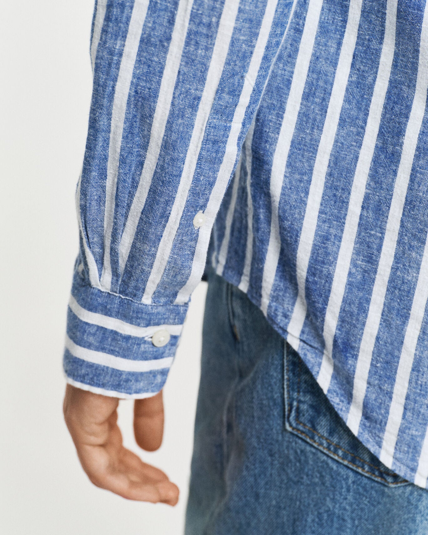 Regular Fit Striped Cotton Linen Shirt