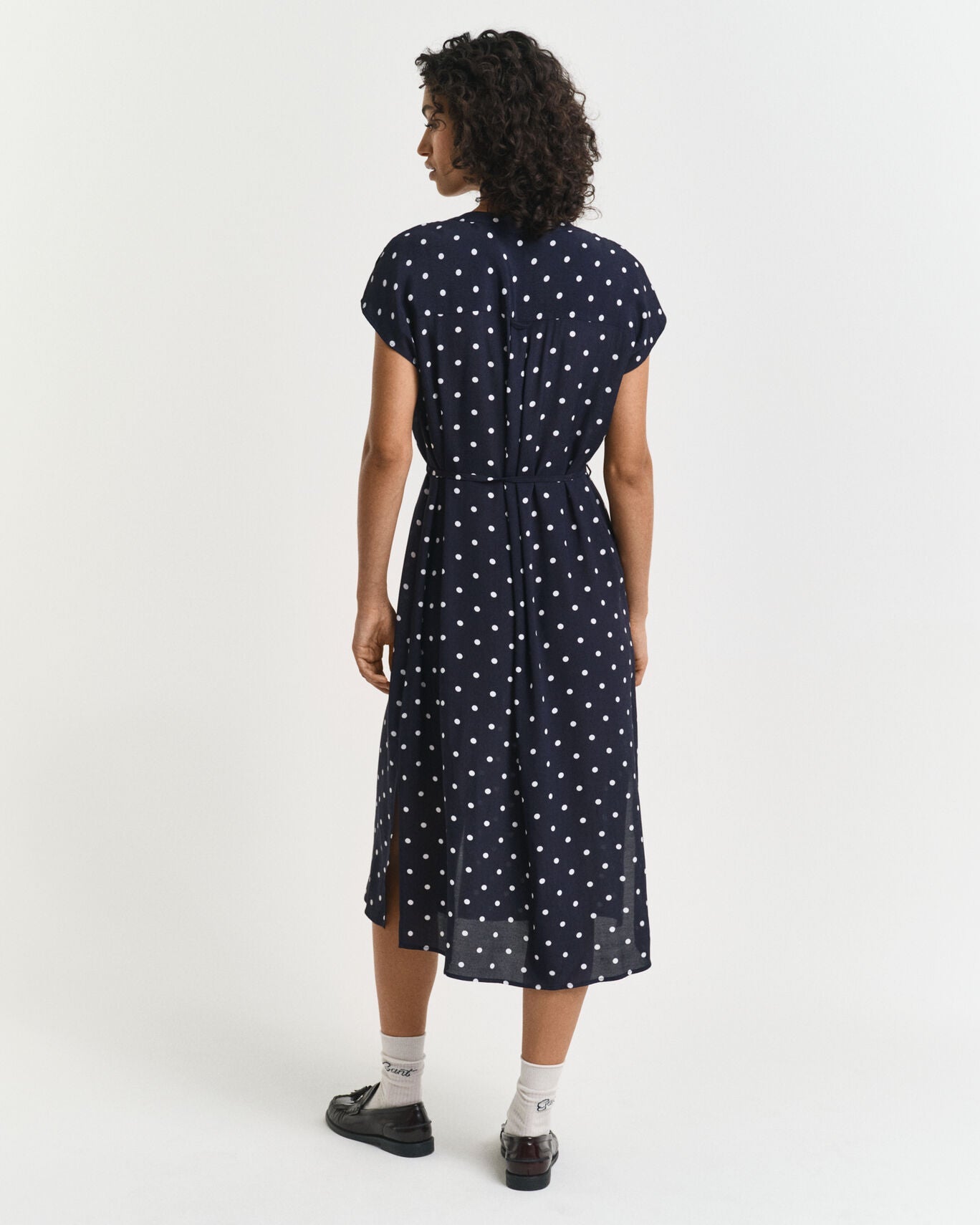 Relaxed Dot Print Caftan Dress