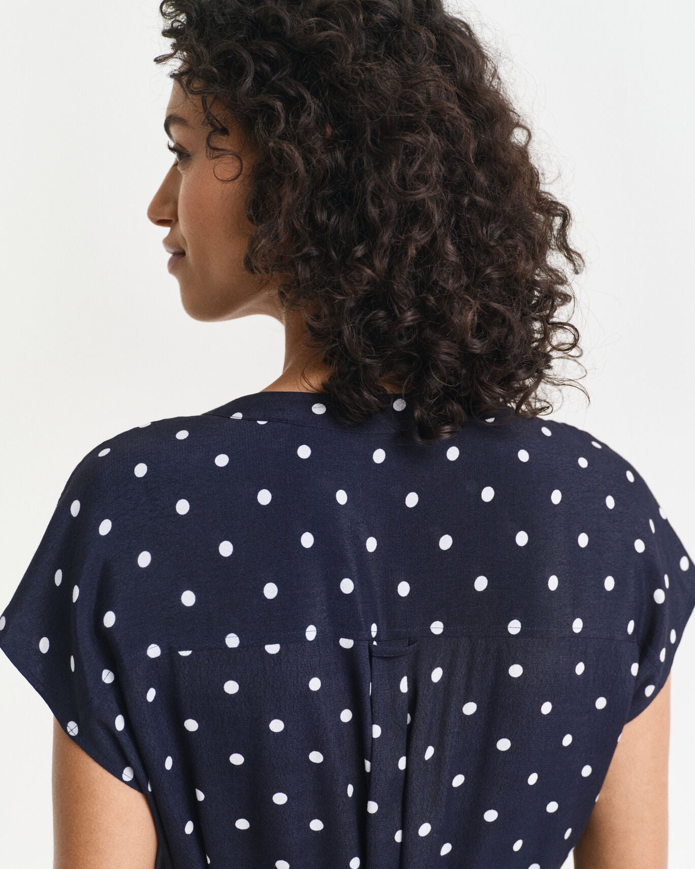 Relaxed Dot Print Caftan Dress