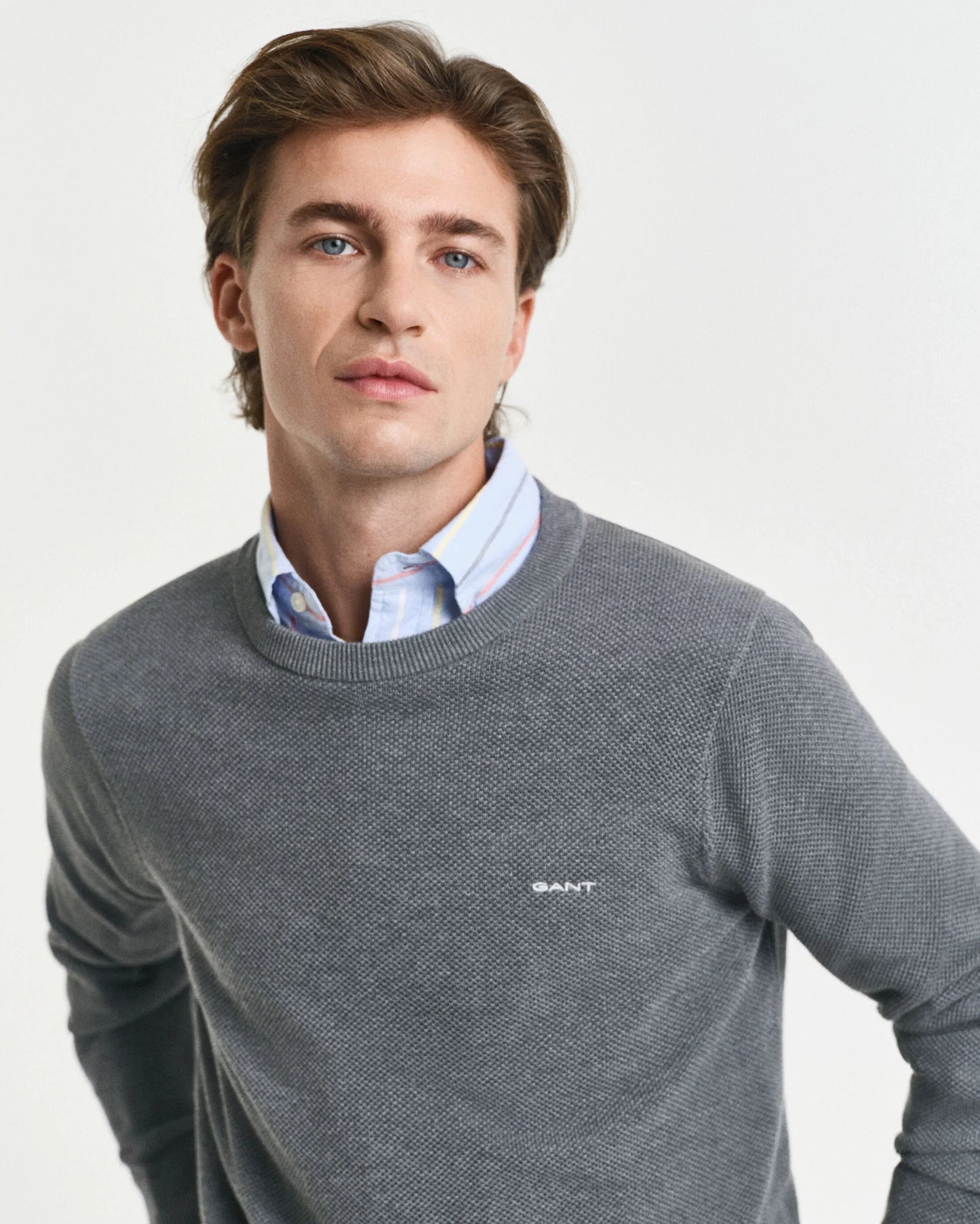 Gant Cotton Piqué Crew Neck Sweater