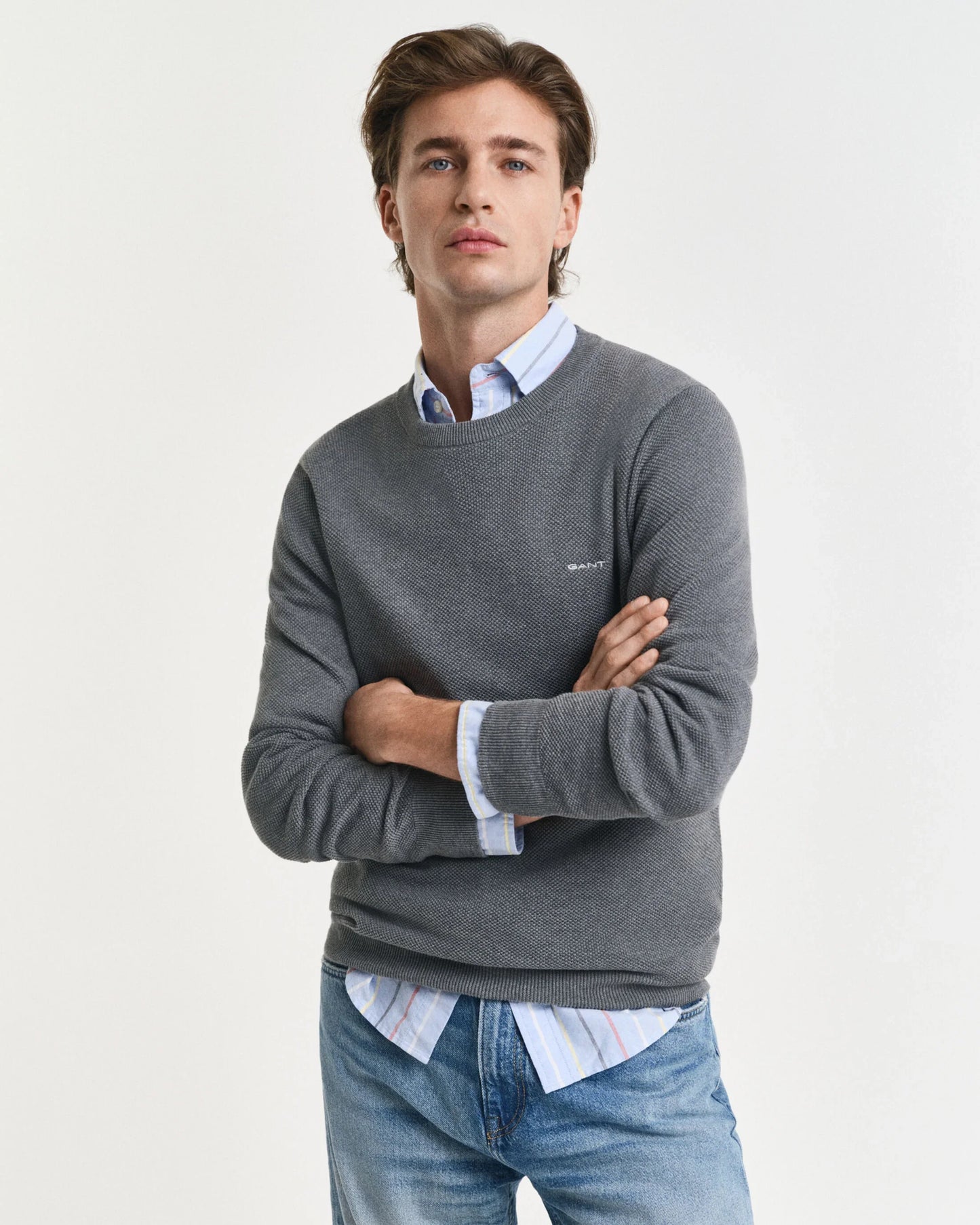 Gant Cotton Piqué Crew Neck Sweater