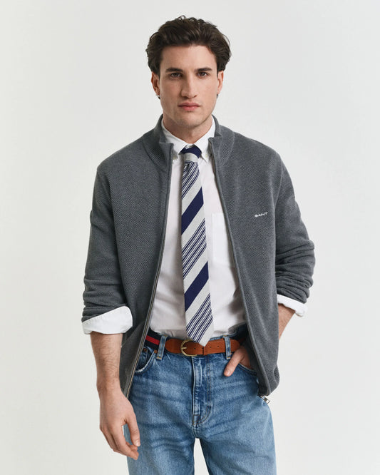 Gant Cotton Piqué Zip Cardigan