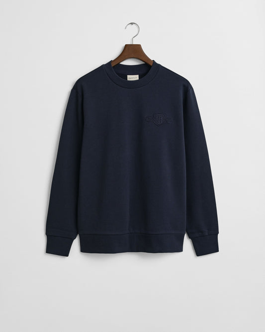 Regular Fit Tonal Shield Crew Neck Sweatshirt