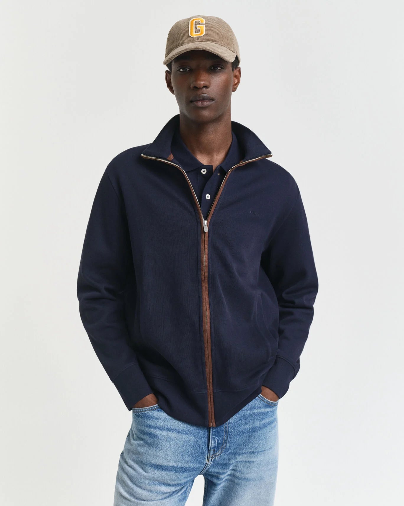 Gant Sacker Rib Full Zip Cardigan For Men
