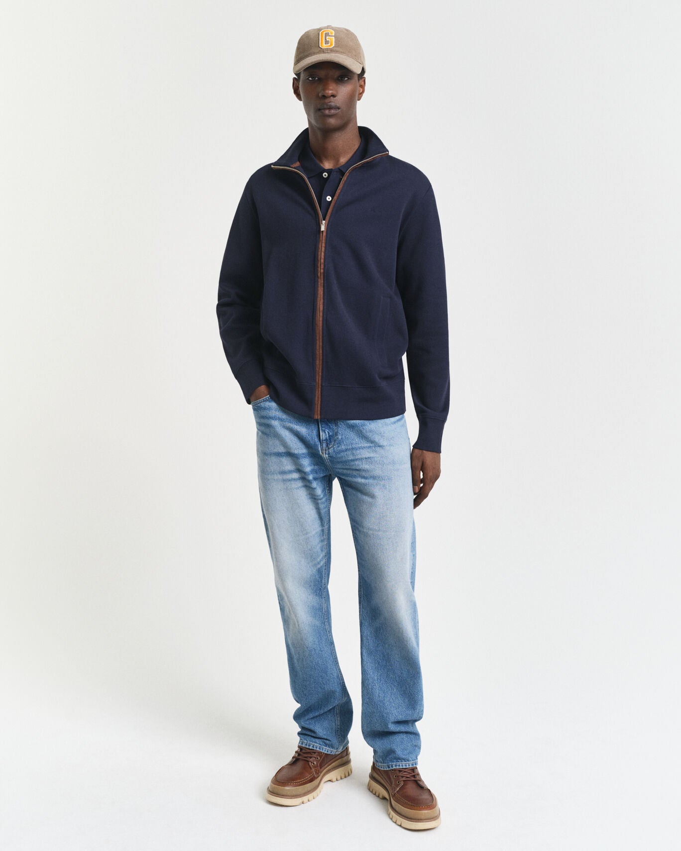 Gant Sacker Rib Full Zip Cardigan For Men