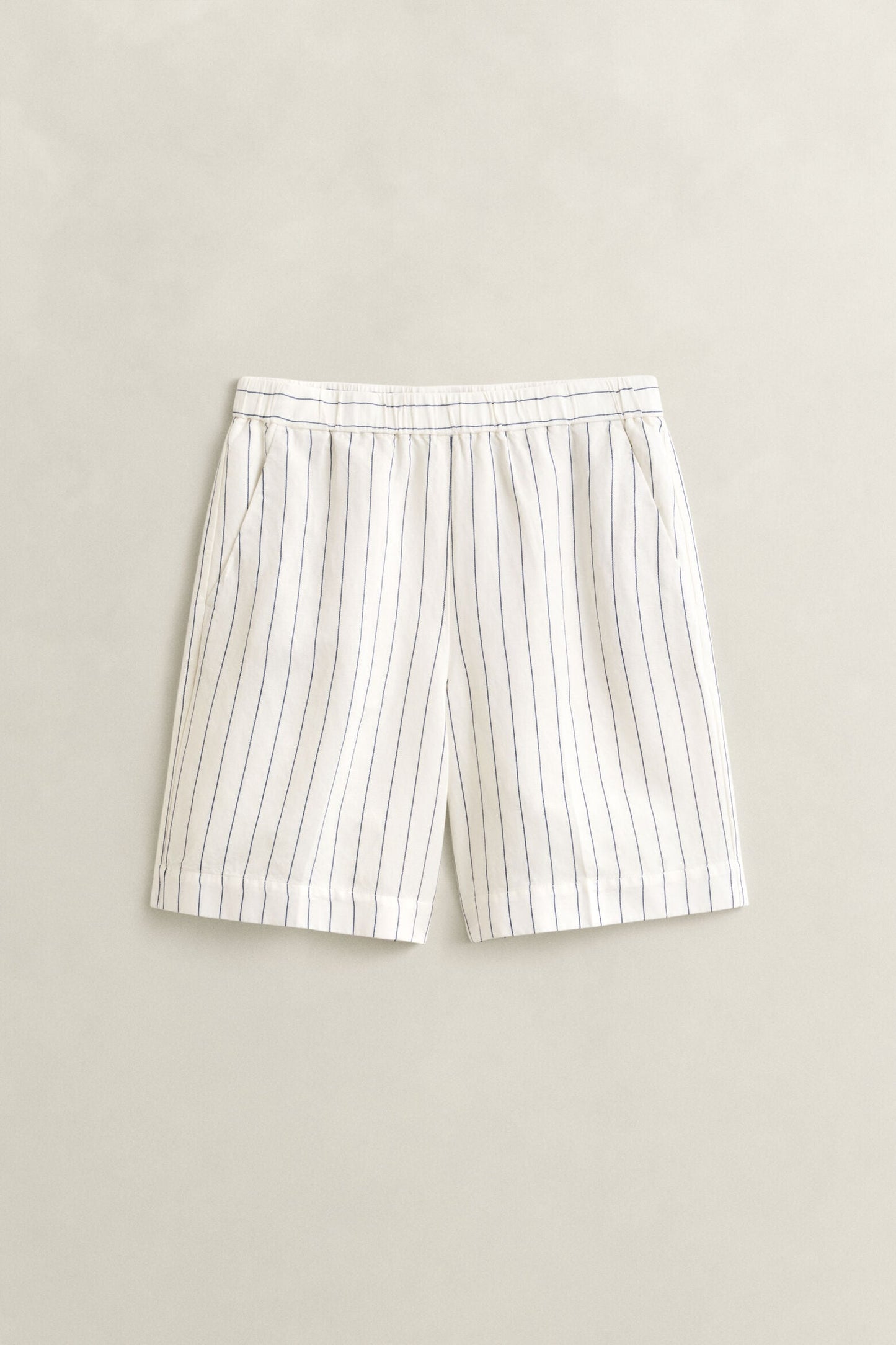 Striped Linen Blend Shorts