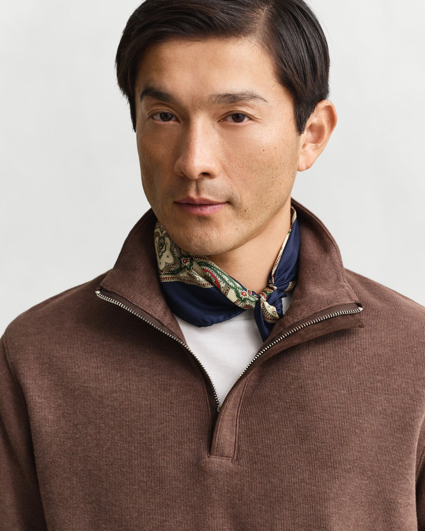 Light Seersucker Half Zip Top