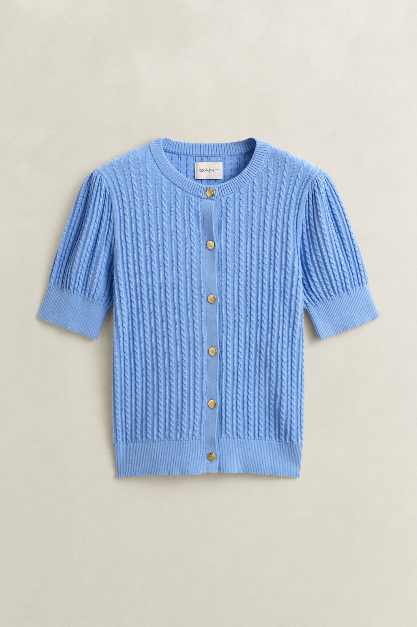 Cotton Cable Short Sleeve Cardigan