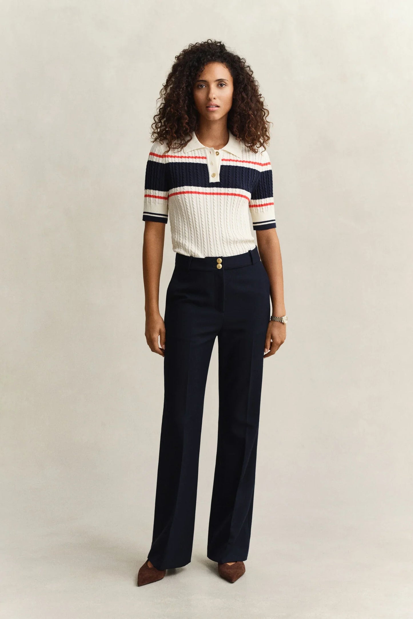 Slim Flare Nautical Pants
