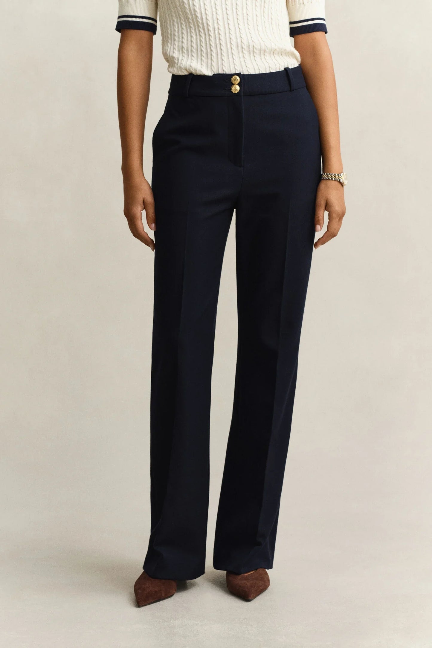 Slim Flare Nautical Pants