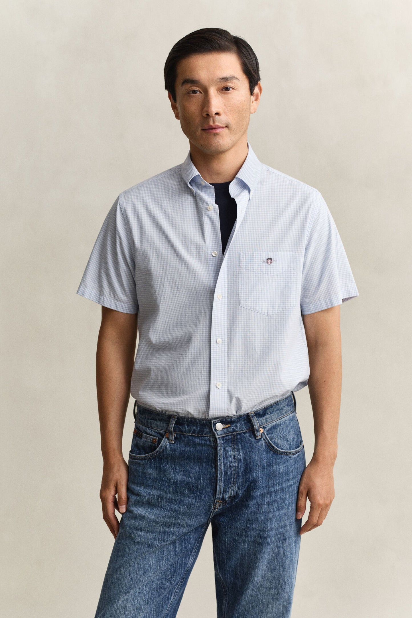 Regular Classic Poplin Gingh Ss Shirt