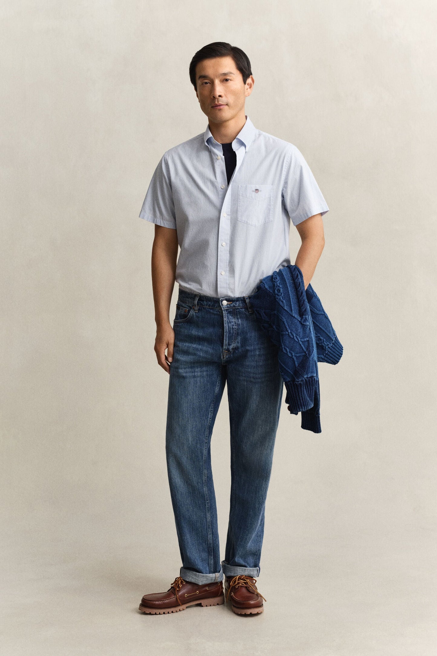 Regular Classic Poplin Gingh Ss Shirt