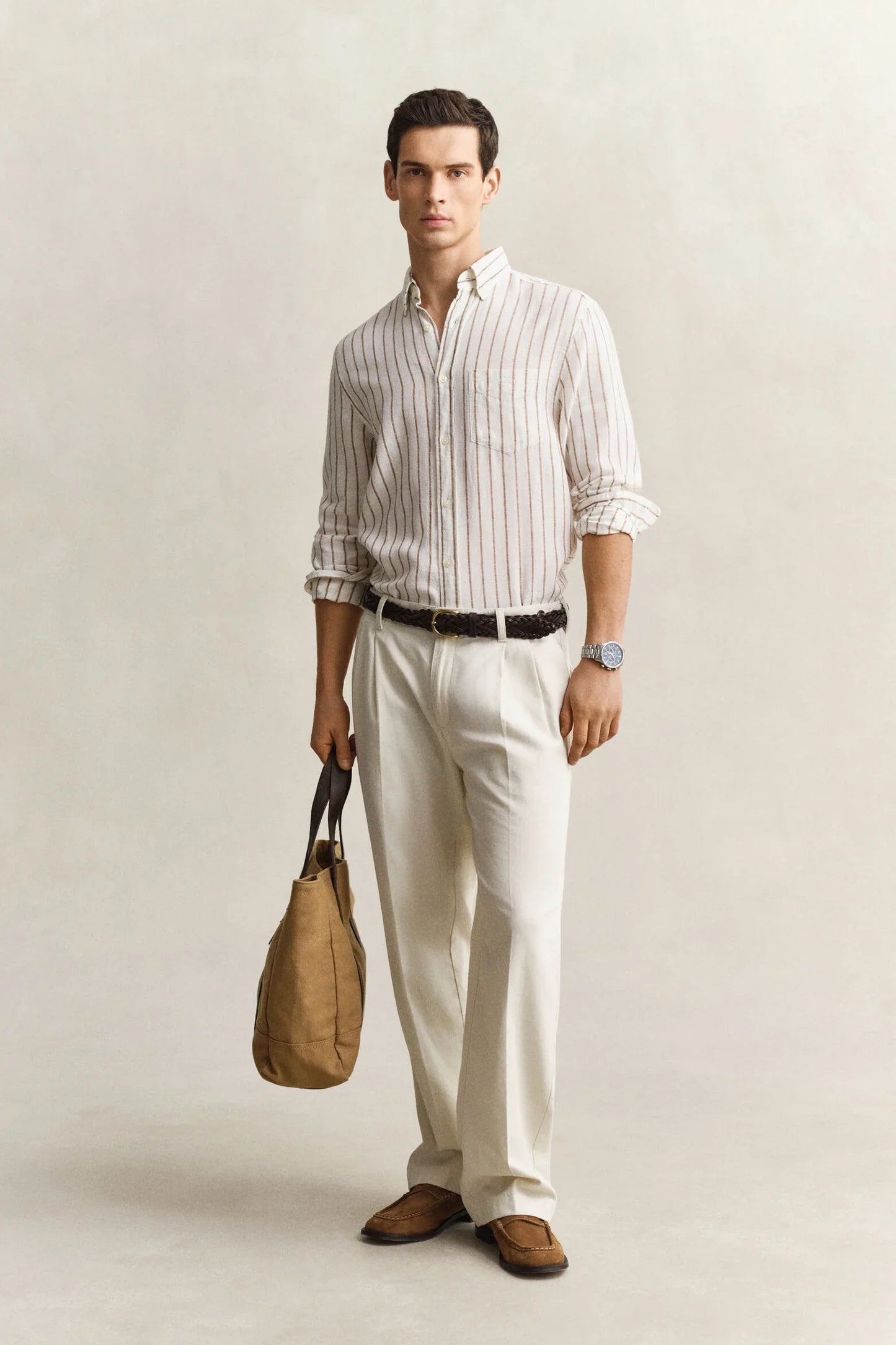 Striped Linen Blend Shirt