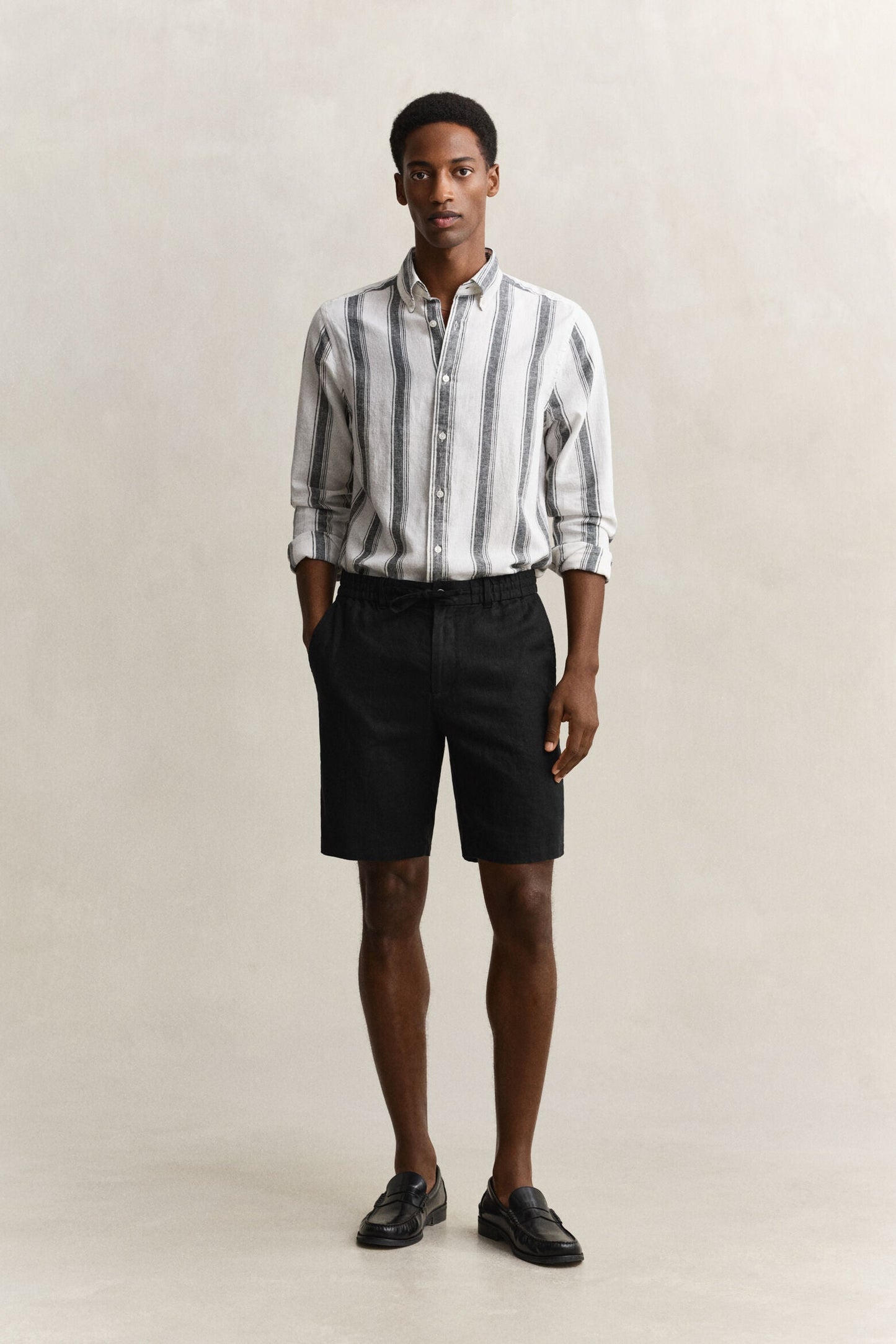 Regular Linen Drawstring Shorts