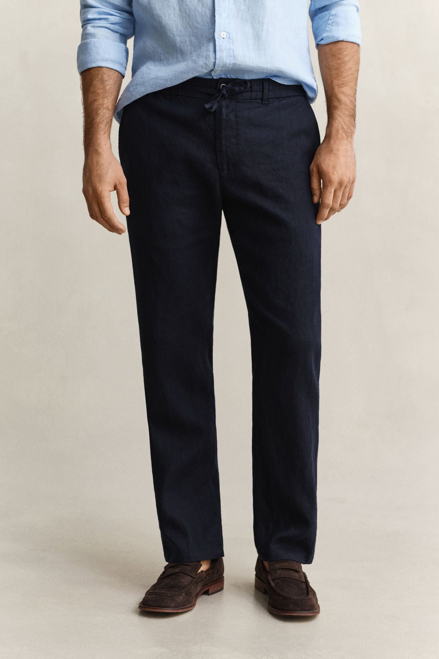 Regular Fit Linen Drawstring Pants