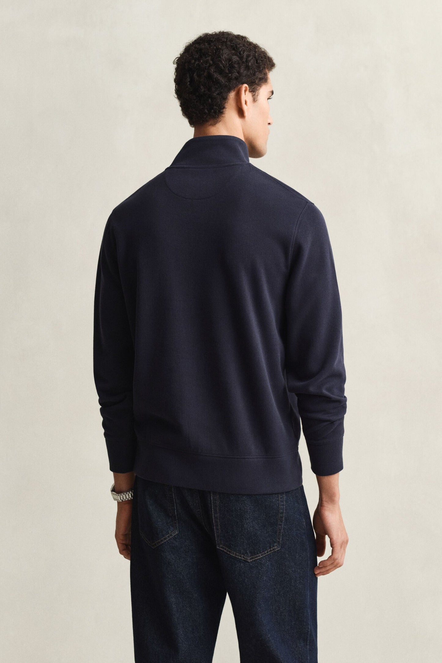 Light Seersucker Half Zip Top
