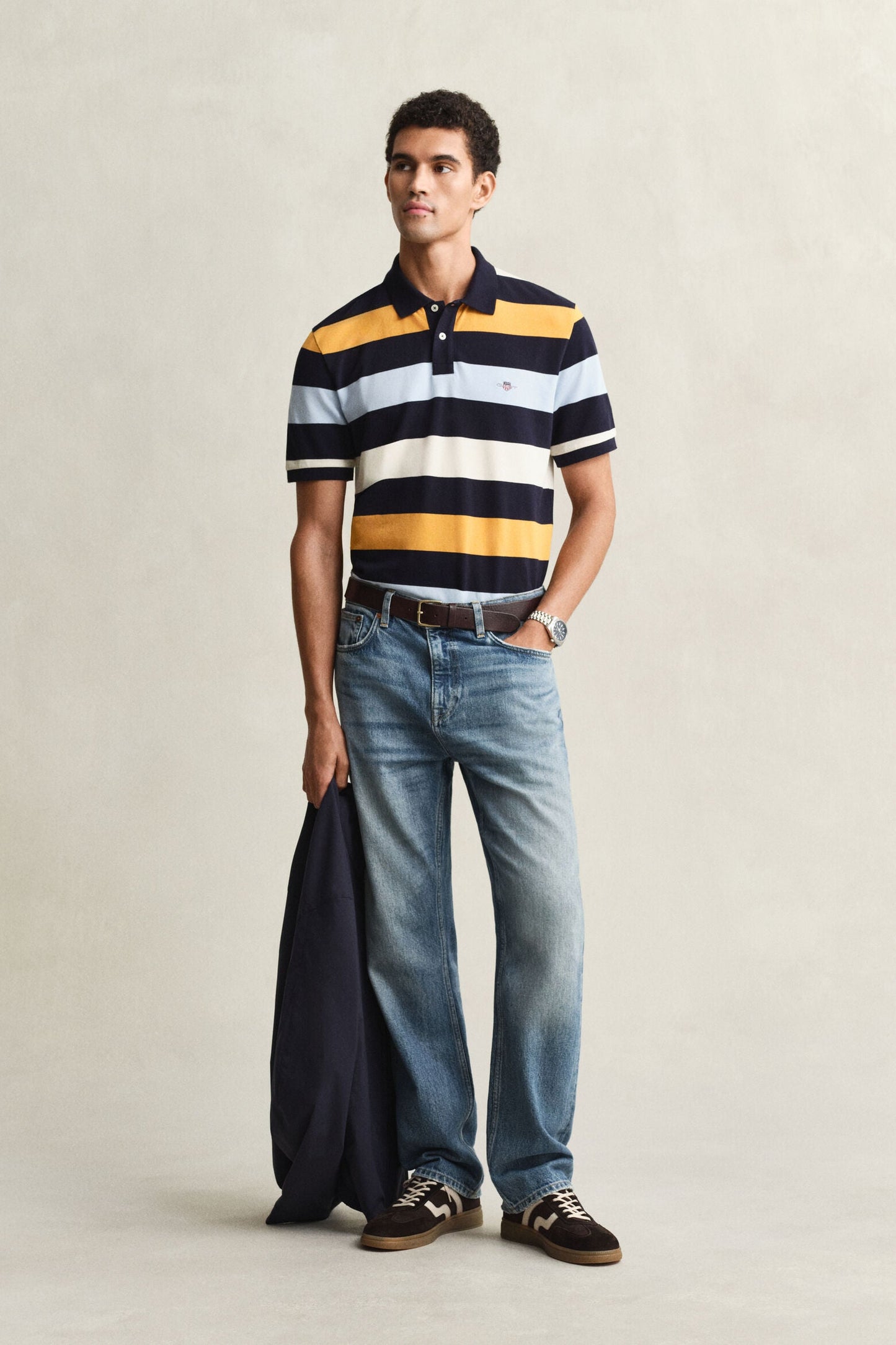 Striped Short Sleeve Polo Shirt