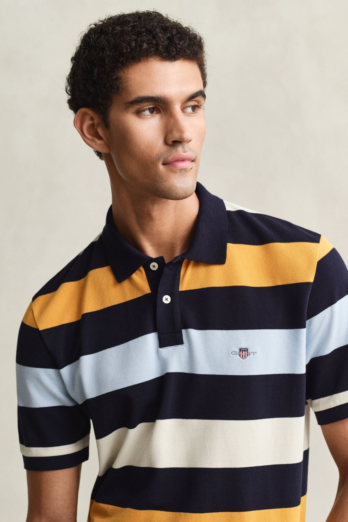 Striped Short Sleeve Polo Shirt