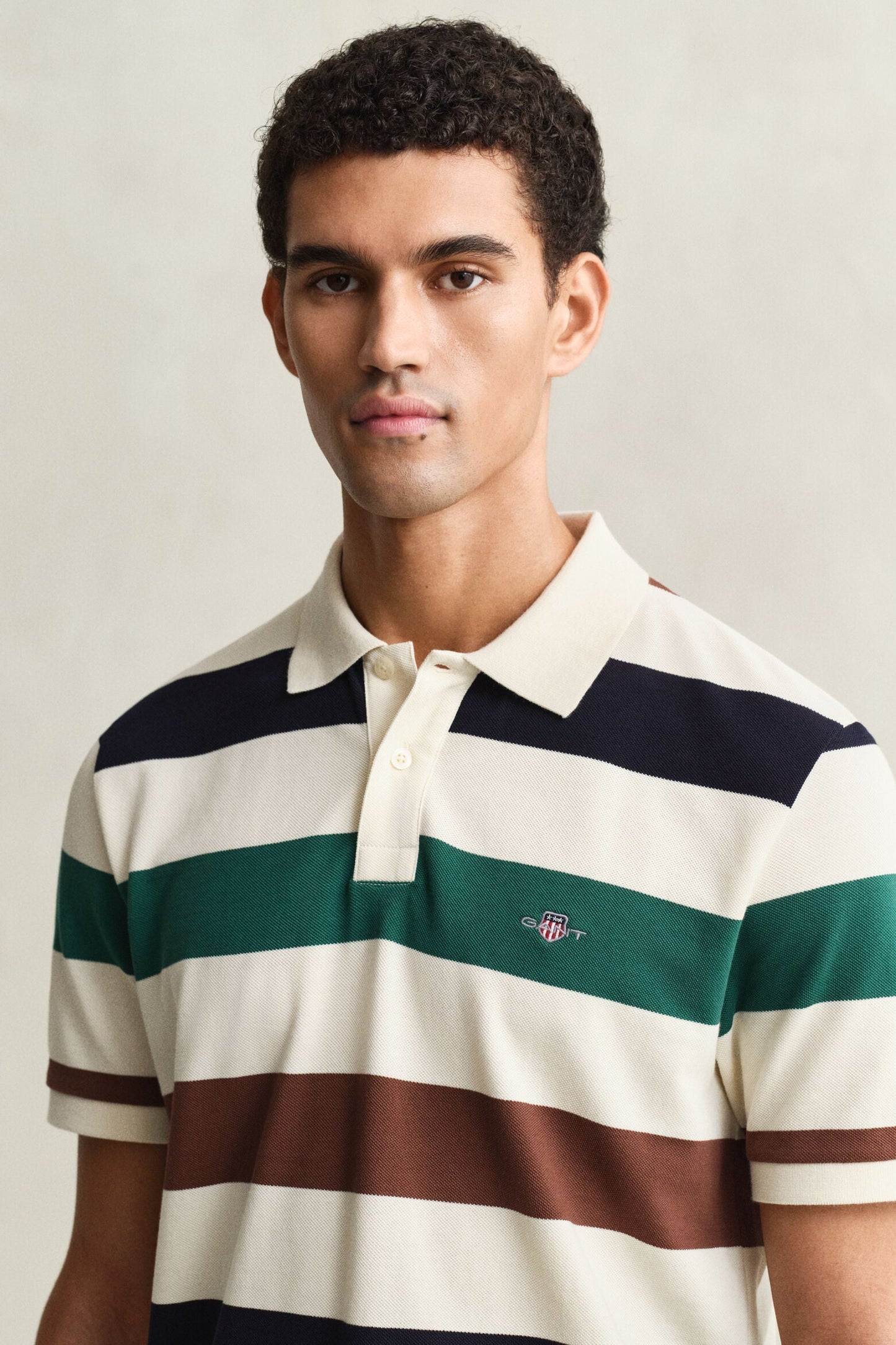 Striped Short Sleeve Polo Shirt