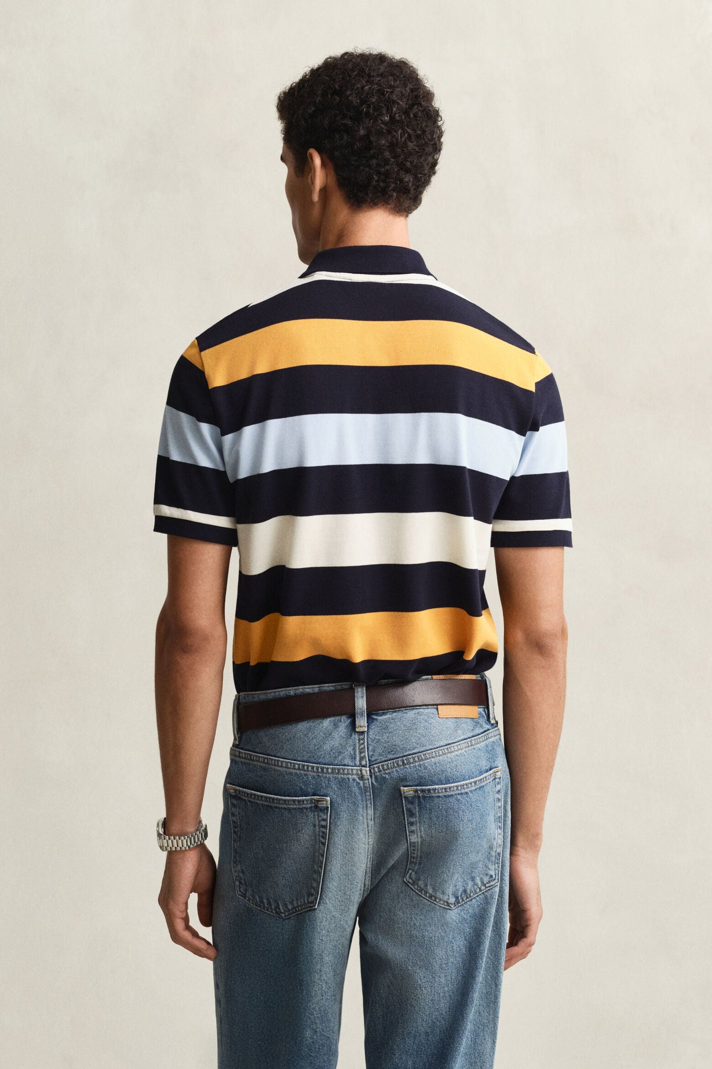Striped Short Sleeve Polo Shirt