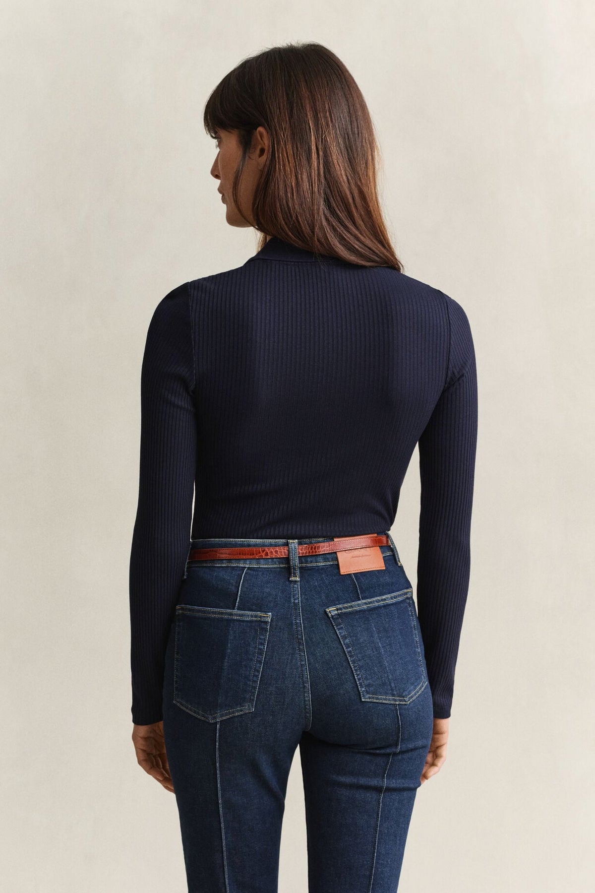 Slim Ribbed Longsleeve Polo
