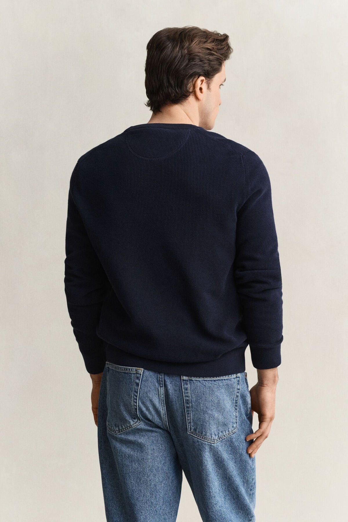 Micro Textured Cotton Crew Neck