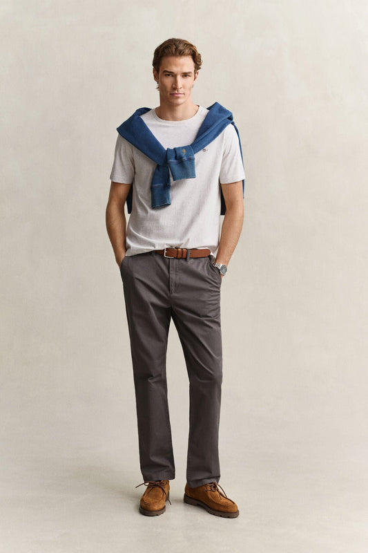 GANT Regular Shield Short sleeve T-Shirt – Glacier Melange – styled look