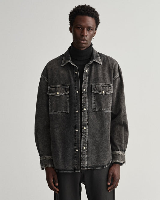 Oversized Heavy Wash Denim Shirt