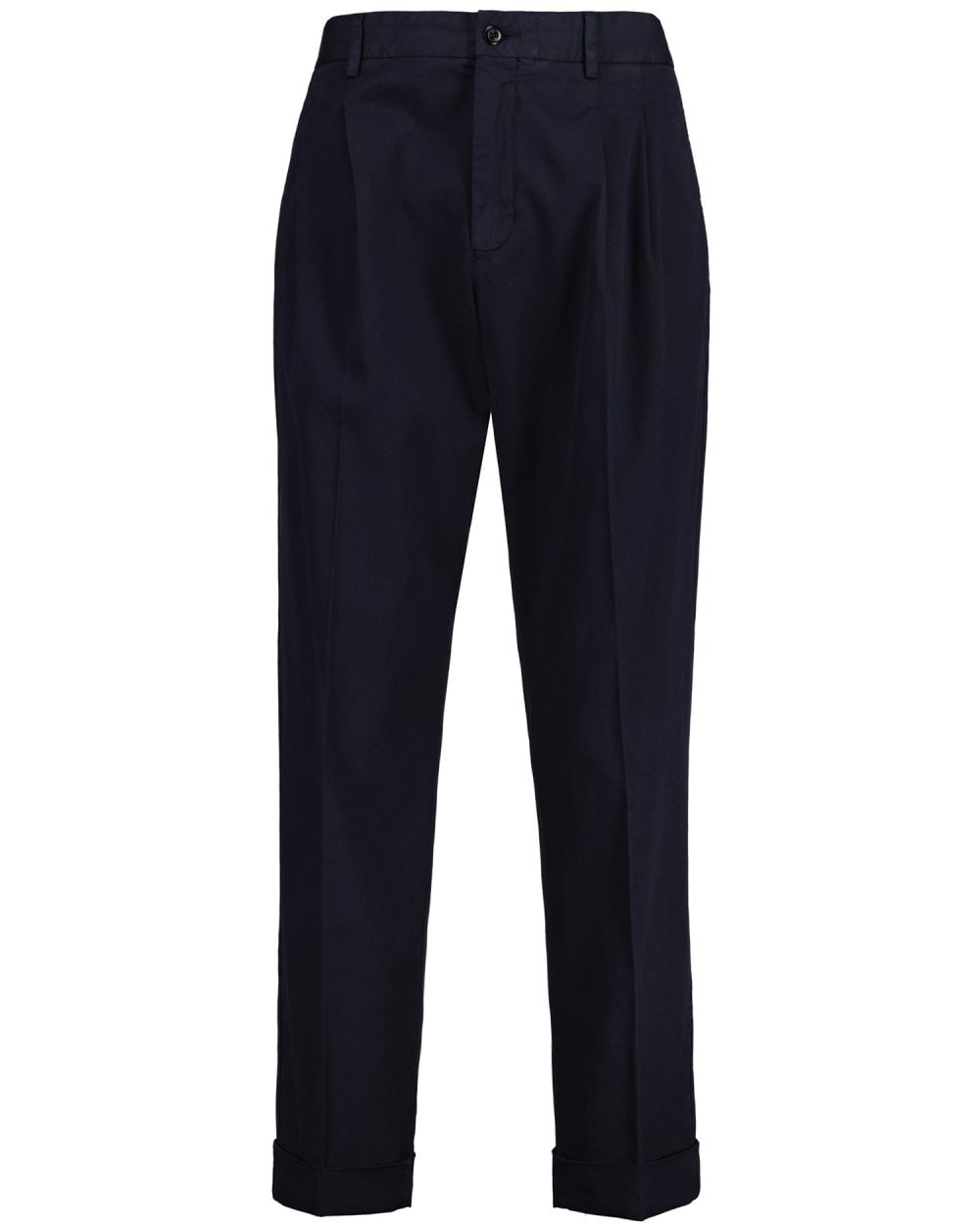 Relaxed Fit Tapered Cotton Suit Pants