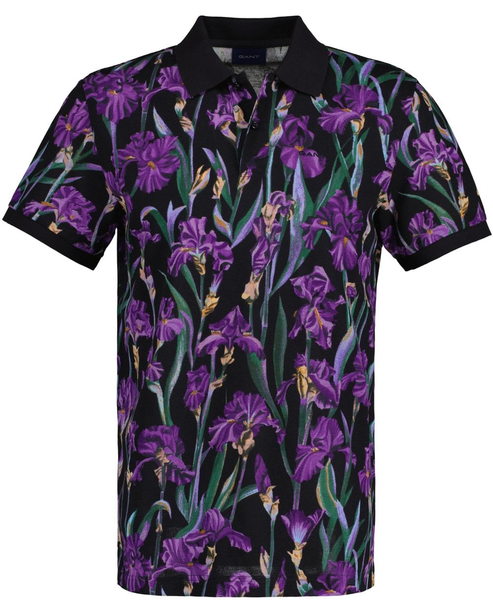 Iris Print Pique Polo Shirt