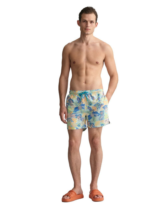 Classic Fit Tropical Print Swim Shorts