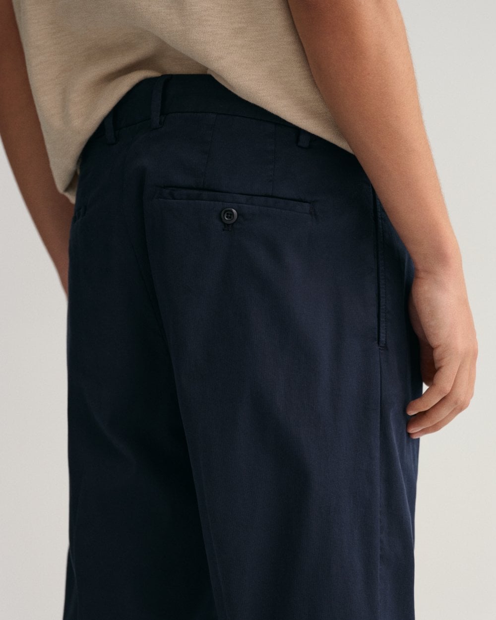 Relaxed Fit Tapered Cotton Suit Pants