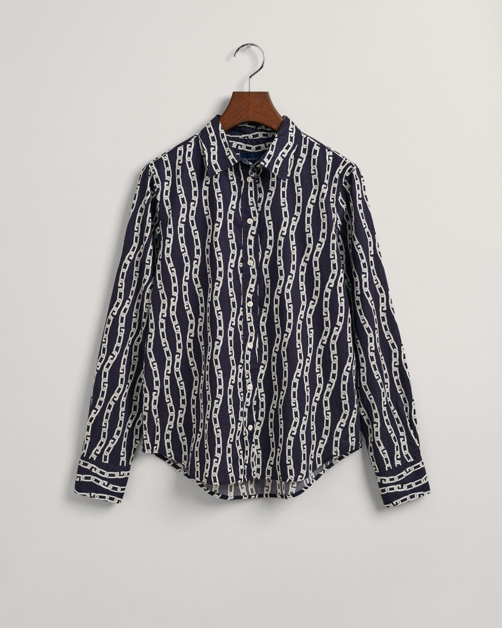 Regular Fit Chain Print Cotton Voile Shirt