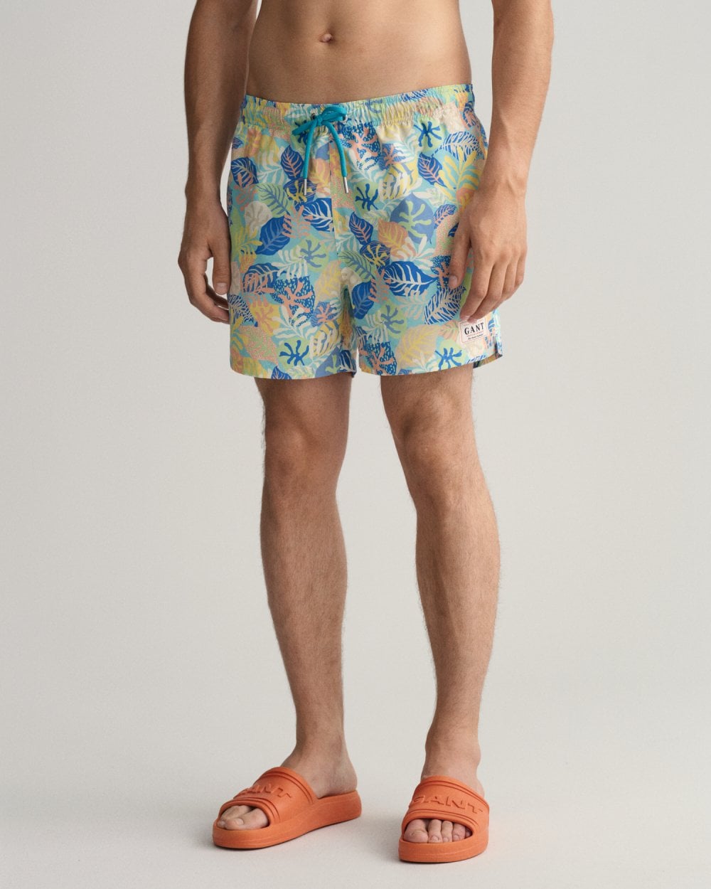 Classic Fit Tropical Print Swim Shorts