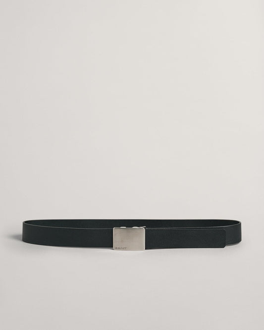 Plaque Buckle Leather Belt