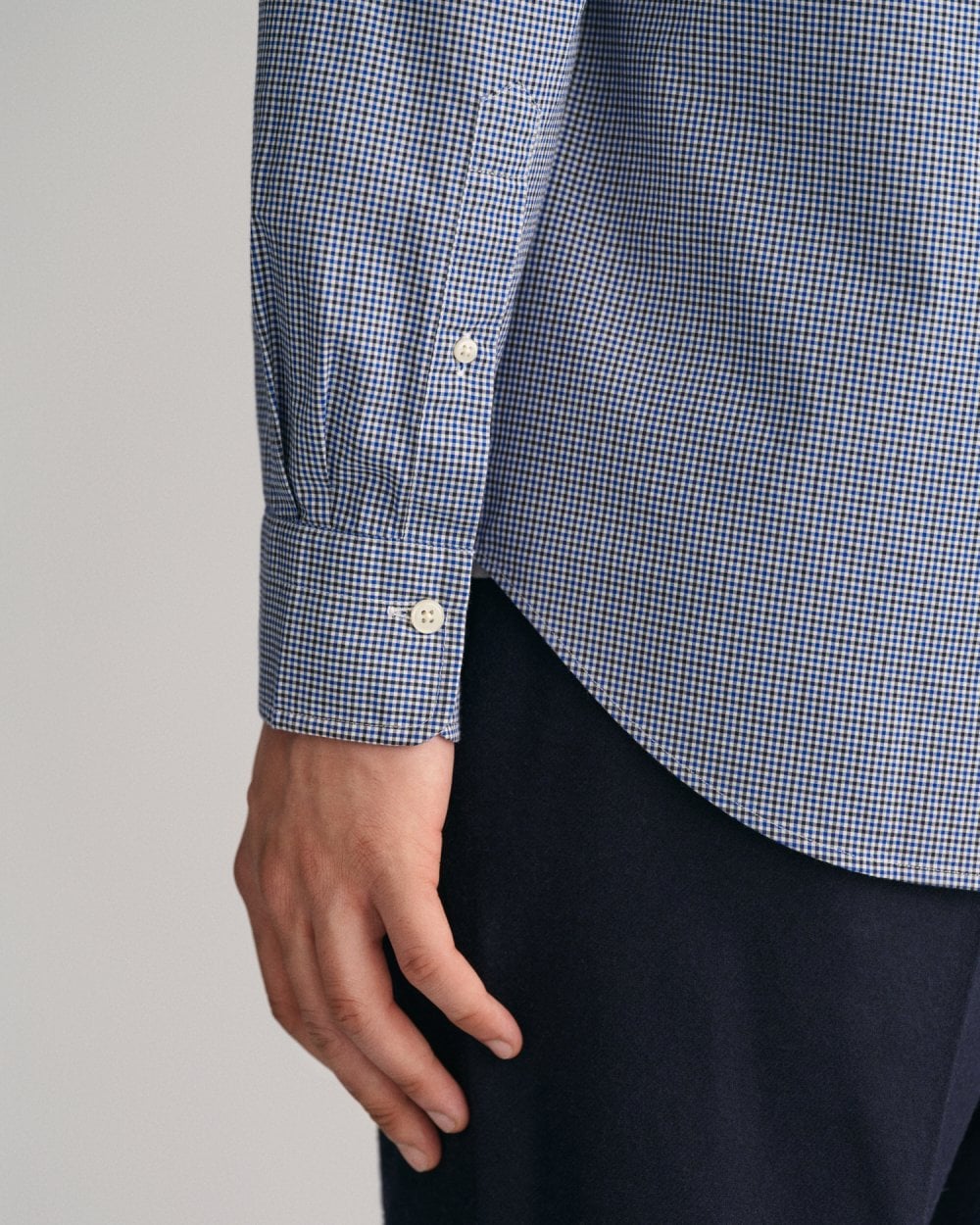 Regular Fit Micro Checked Poplin Shirt