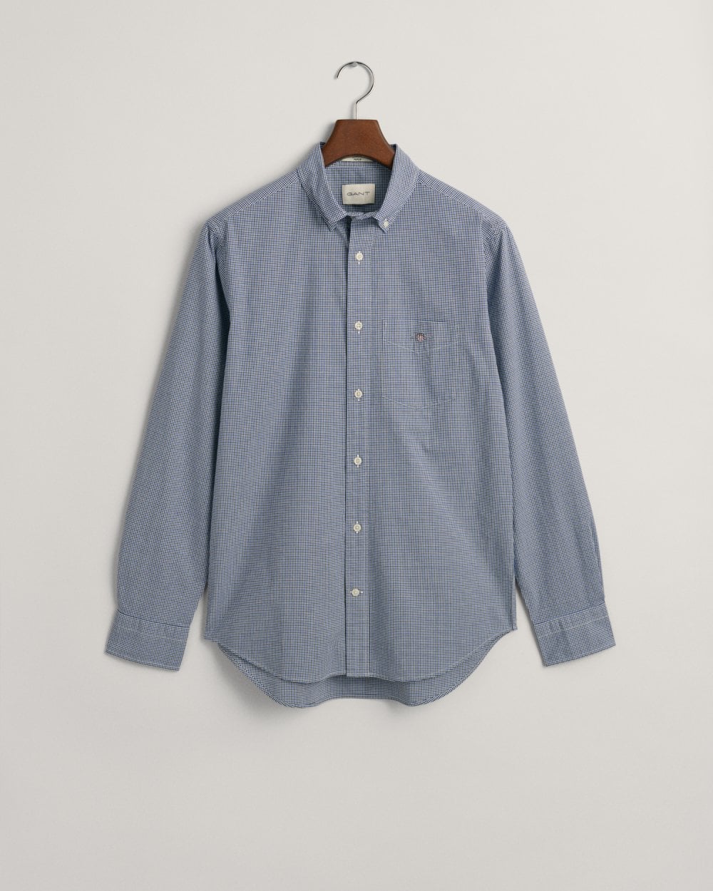 Regular Fit Micro Checked Poplin Shirt