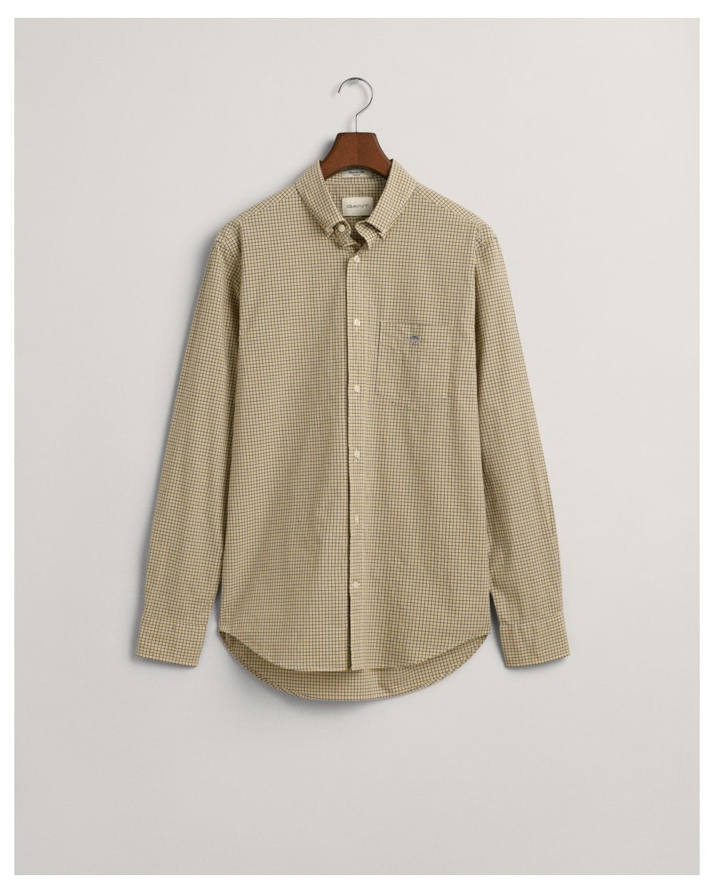 Regular Fit Micro Checked Poplin Shirt