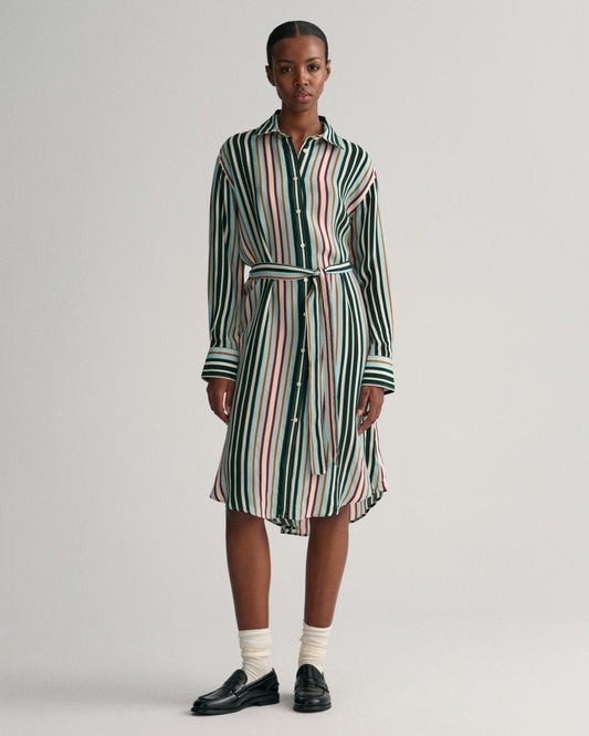 Relaxed Fit Multi Striped Shirt Dress