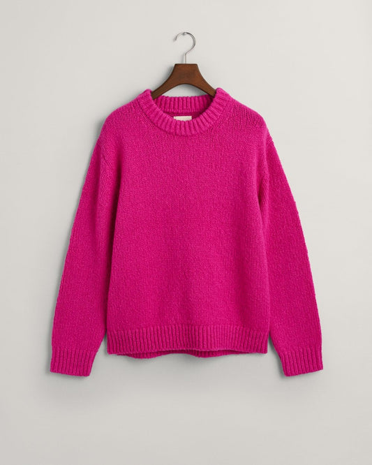 Wool Boucle Crew Neck Sweater