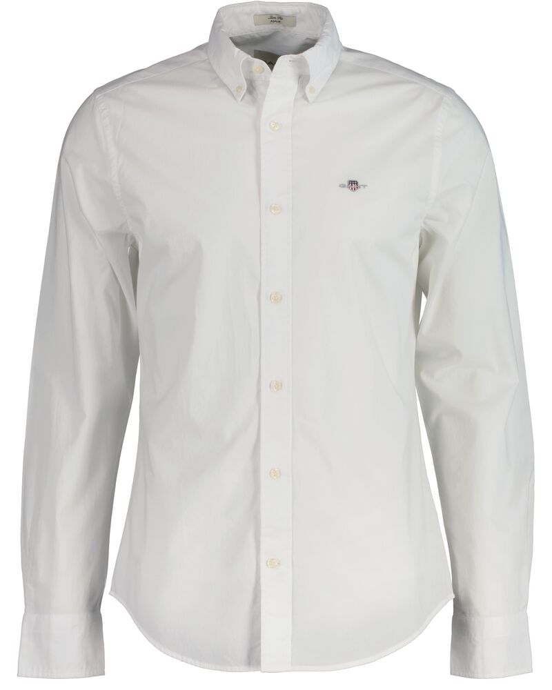 Slim Fit Poplin Shirt S / White