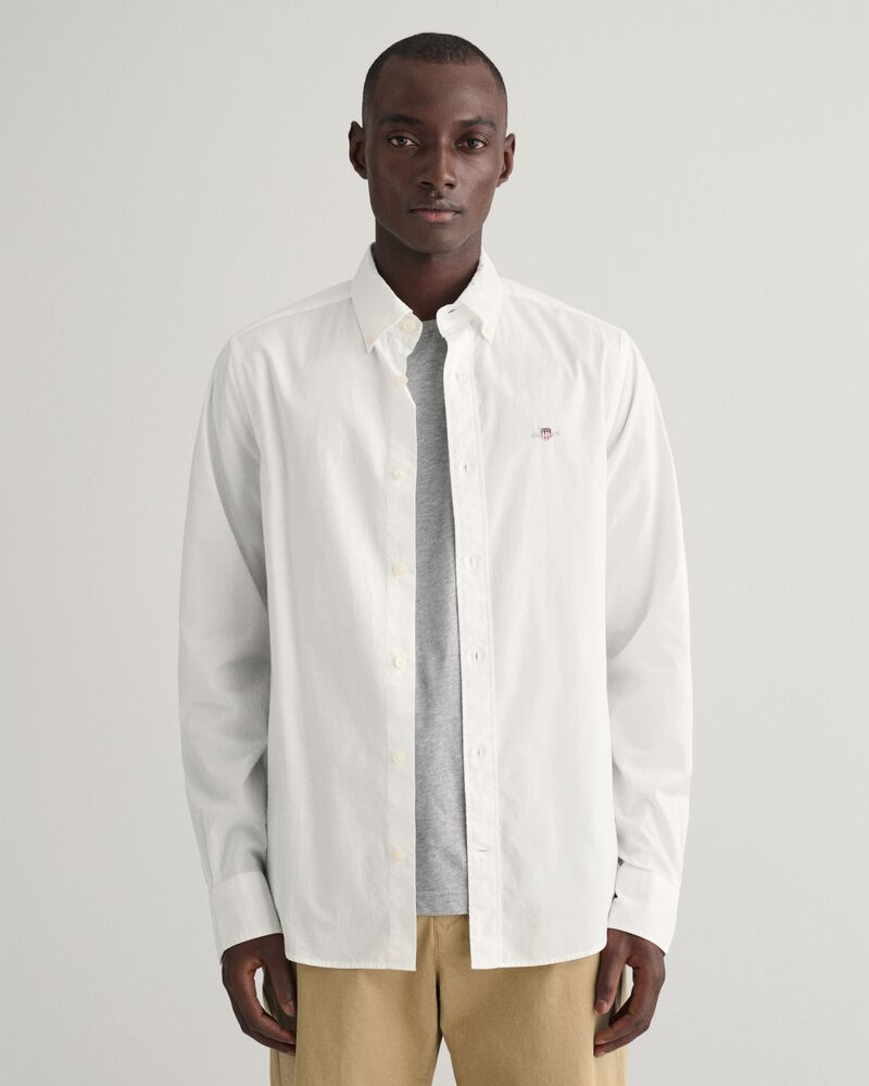 Slim Fit Poplin Shirt S / White