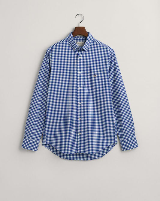 Regular Fit Gingham Poplin Shirt S / College Blue