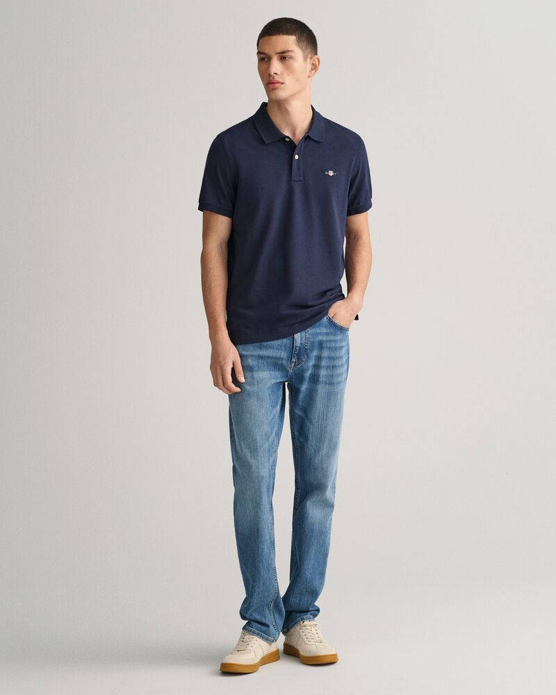 Regular Fit Shield Piqué Polo Shirt S / Evening Blue