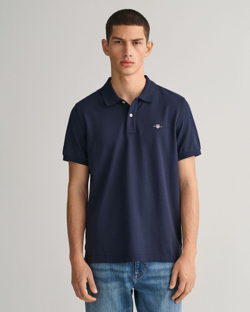 Regular Fit Shield Piqué Polo Shirt S / Evening Blue